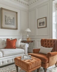 Two large framed portraits elegantly displayed on the wall in a tasteful setting
