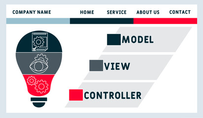 MVC - model view controller acronym. business concept background. vector illustration concept with keywords and icons. lettering illustration with icons for web banner, flyer, landing pag