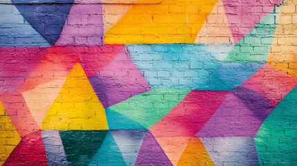 Fototapeta premium Abstract Brick Wall with Geometric Patterns