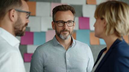 Obraz premium Team discussing ideas in modern office setting