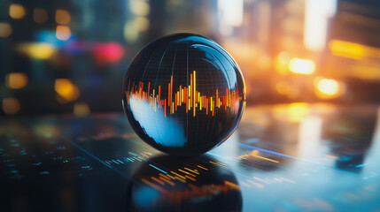 Abstract business Financial charts show a significant increase in profits in the stock market.This is driven by higher interest rates and continued growth. In the innovation world network of financial
