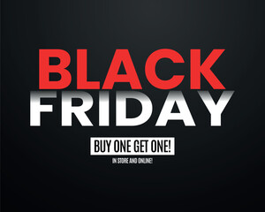 Black Friday sale design on black background with luxury design style