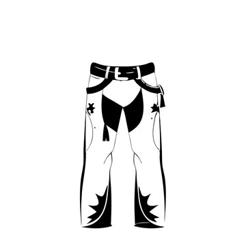 line art of cowboy chaps with transparent background