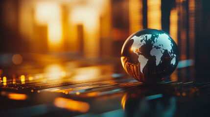 Abstract business Financial charts show a significant increase in profits in the stock market.This is driven by higher interest rates and continued growth. In the innovation world network of financial