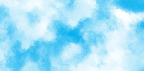 blue watercolor splash stroke of cloudy sky background, Pastel sky blue paper texture pattern background, soft cloudy sky blue watercolor background with soft tiny fogg or clouds.	