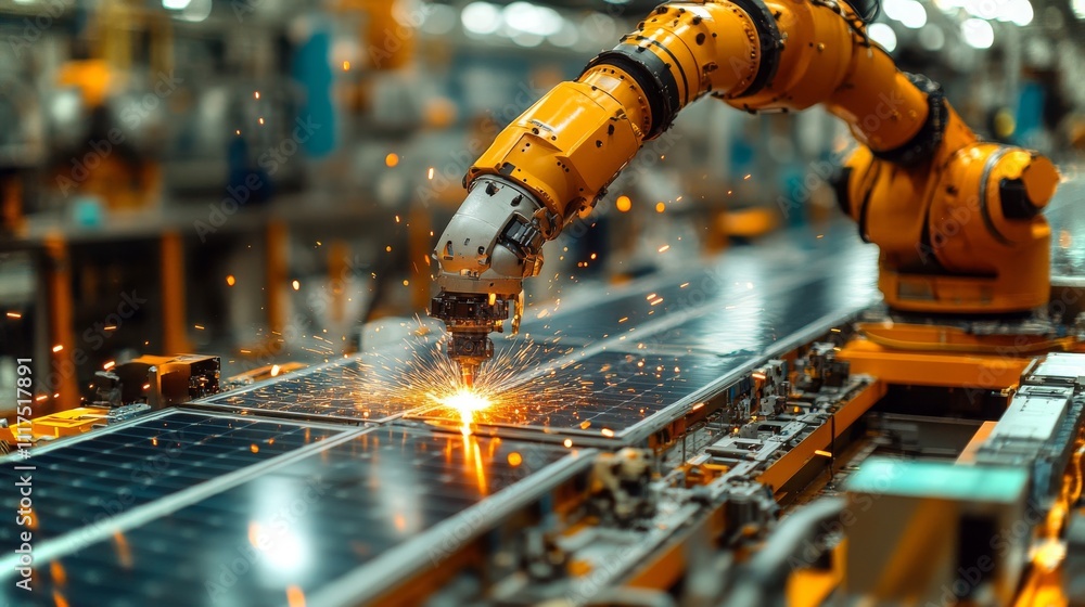 Aufkleber robot performs welding operation on damaged structure in advanced industrial setting