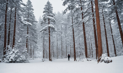 겨울산 소나무에 눈내린풍경 멋짐