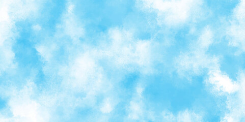blue watercolor splash stroke of cloudy sky background, Pastel sky blue paper texture pattern background, soft cloudy sky blue watercolor background with soft tiny fogg or clouds.	