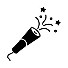 confetti cannon silhouette, new year vector icon - silhouette vector art of confetti cannon, symbolizing new year celebrations. new year silhouette.