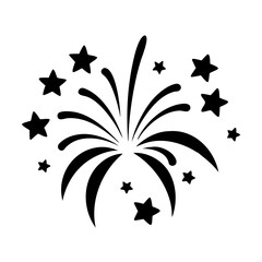 Fototapeta premium fireworks silhouette, new year vector icon - silhouette vector art of fireworks, symbolizing new year celebrations. new year silhouette.