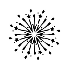 fireworks silhouette, new year vector icon - silhouette vector art of fireworks, symbolizing new year celebrations. new year silhouette.