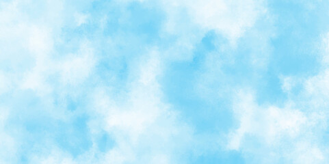 blue watercolor splash stroke of cloudy sky background, Pastel sky blue paper texture pattern background, soft cloudy sky blue watercolor background with soft tiny fogg or clouds.	