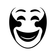Obraz premium happy face mask silhouette, new year vector icon - silhouette vector art of happy face mask, symbolizing new year celebrations. new year silhouette.