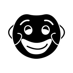 happy face mask silhouette, new year vector icon - silhouette vector art of happy face mask, symbolizing new year celebrations. new year silhouette.