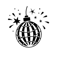 new year s eve ball drop silhouette, new year vector icon - silhouette vector art of new year s eve ball drop, symbolizing new year celebrations. new year silhouette.