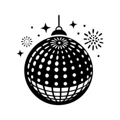 new year s eve ball drop silhouette, new year vector icon - silhouette vector art of new year s eve ball drop, symbolizing new year celebrations. new year silhouette.
