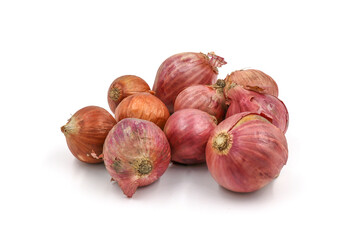 red onions on a white background