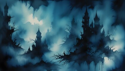 Clear Plain Shiny Warm Soft Vintage Bokeh Cloudy Wave Like Geometric Blue Background or Texture