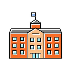 facade school building color icon vector. facade school building sign. isolated symbol illustration