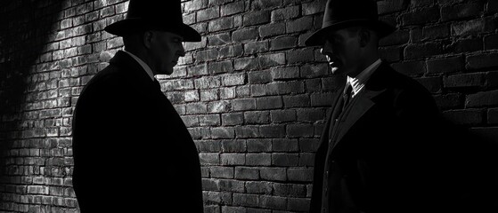 Dark alleyway, exchange of illicit documents, quiet tension, shadowy figures, under-the-table deals, corrupt dealings exposed in shadows, dramatic urban scene