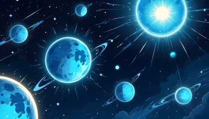 Clear Plain Shiny Warm Soft Vintage Bokeh Cloudy Wave Like Geometric Blue Background or Texture