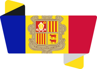Folded Icon of Andorra Flag