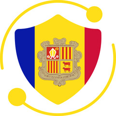 Security Icon in Andorra Flag