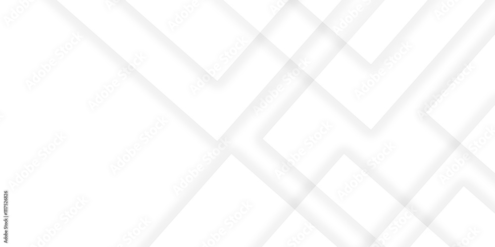 Poster abstract white background design with layers of textured white transparent material in triangle and 