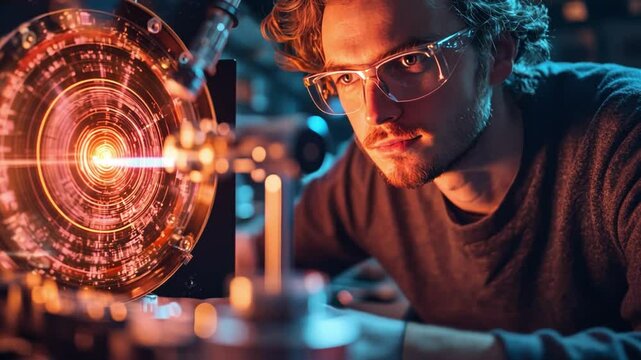 Quantum astronomy researchers investigating the quantum mechanics of black holes and cosmic particles.