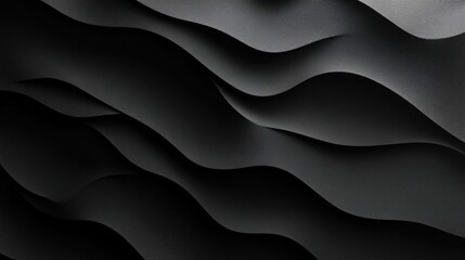Obraz premium Black abstract background with waves. 3d rendering, 3d illustration.