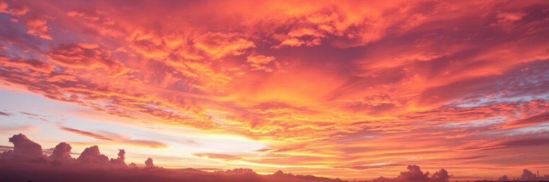 Vibrant vertical shot of colorful sunset clouds in the sky, sunset, weather