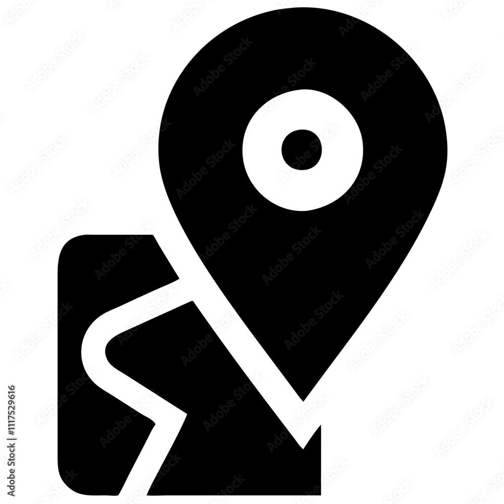 Poster location pin icon representing navigation and mapping in user interface