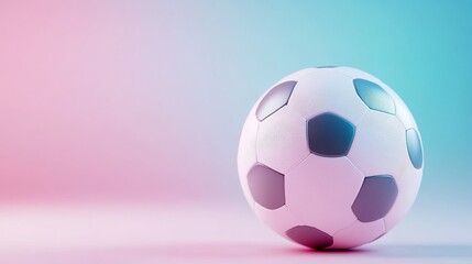 Naklejka premium Realistic 3D Model of a Single Soccer Ball on a Colorful Background