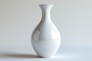 A minimalist white ceramic vase elegantly showcasing simplicity and sophistication.