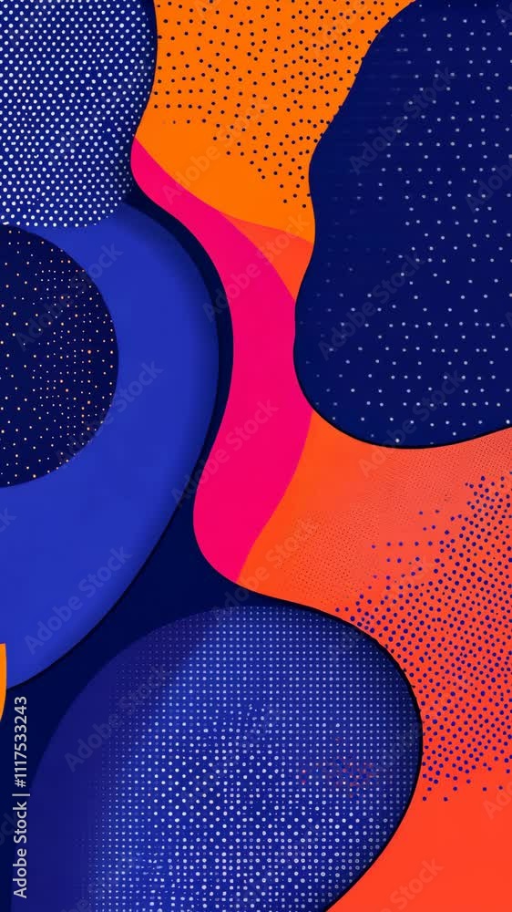 Aufkleber vibrant abstract shapes and colors create a lively pattern in modern design