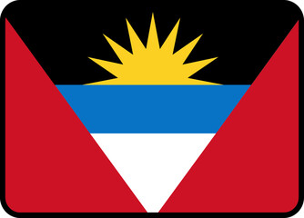 Antigua and Barbuda Flag Rounded Rectangle Icon