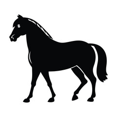 Obraz premium Horse icon silhouette vector art illustration isolated on white background.
