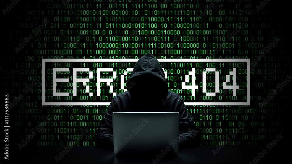 Aufkleber hacker working on laptop on abstract digital background