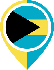 Map Icon Inside Bahamas Flag