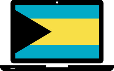 Bahamas Flag in Laptop