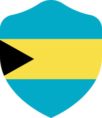 Bahamas Flag on Shield Shape