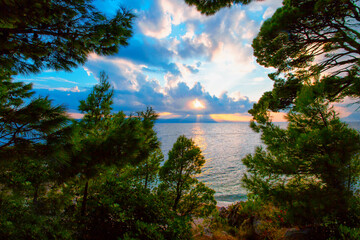 stunning summer seascape, amazing morning view in Croatia, Europe	
