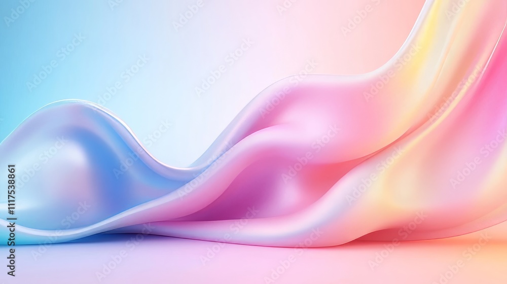 Poster colorful 3d model with empty background for creative projects