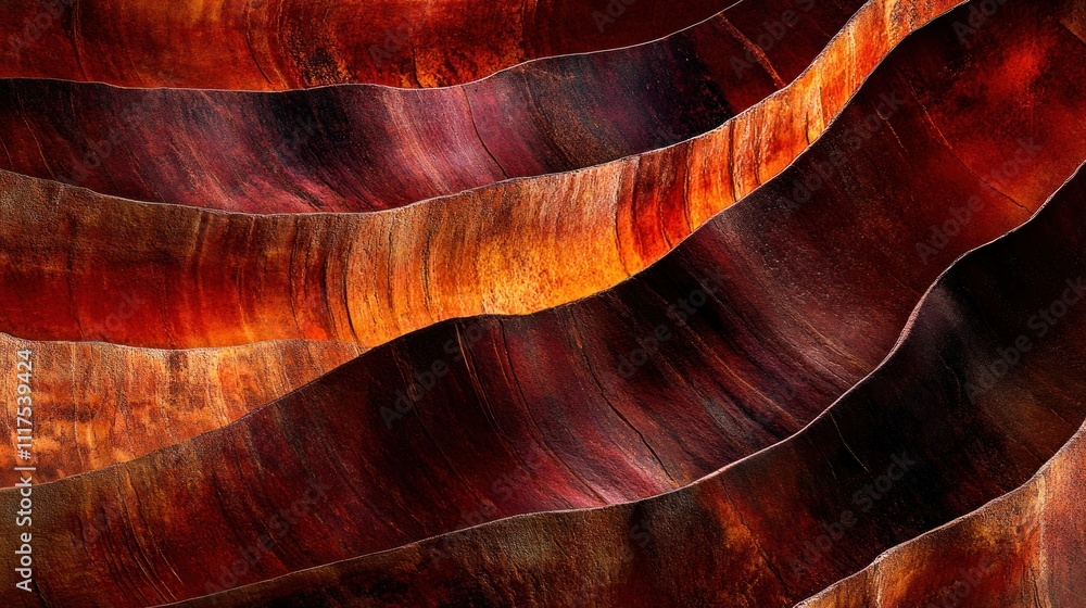 Poster Abstract Red And Orange Wave Pattern Texture