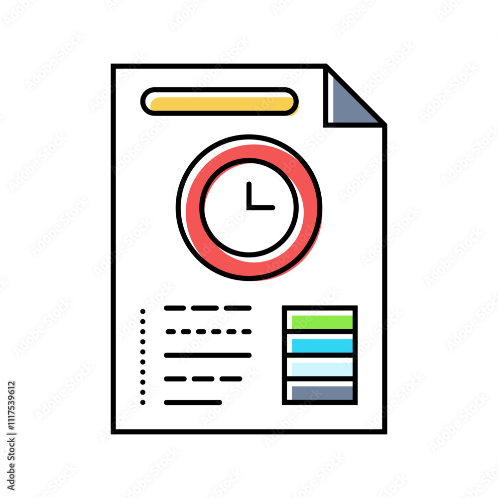 Poster audit time management color icon vector. audit time management sign. isolated symbol illustration