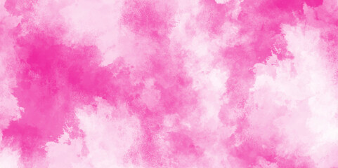 brush painted watercolor abstract painting background, fresh and blurry pink cloud sky, Pink backgrounds watercolor vintage grunge texture, Soft and cloudy watercolor stain of pink paint texture.