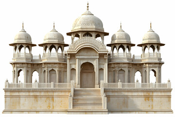 Fototapeta premium Ornate architectural structure with domes and intricate details, resembling a palace or temple.