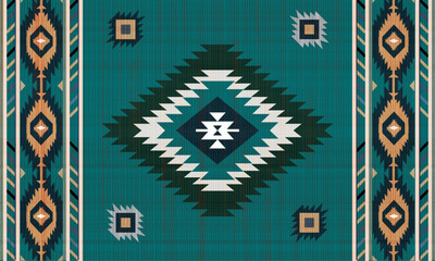 Navajo tribal vector seamless pattern. Native American ornament. Ethnic South Western decor style. Boho geometric ornament. Vector seamless pattern. Mexican blanket, rug. Woven carpet illustration