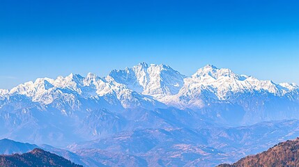 Fototapeta premium Majestic and iconic snow-capped mountain peaks, showcasing natural beauty and grandeur of the world’s most famous alpine landscapes.