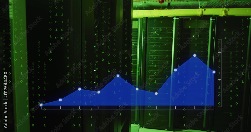 Poster image of statistics and data processing over computer servers